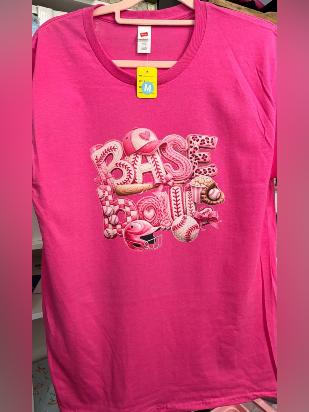 NEW Pink Baseball Graphic Tee size Medium